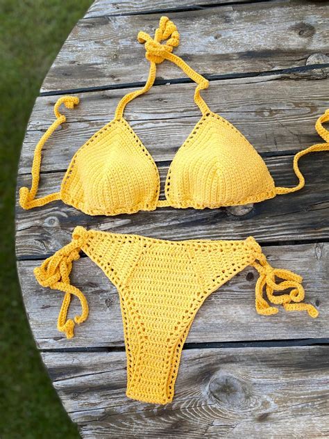 Crochet Brazilian Bikini Set Cotton Etsy