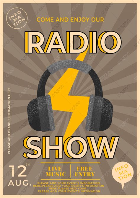 Retro Headphone Broadcast Program Poster Template Download On Pngtree