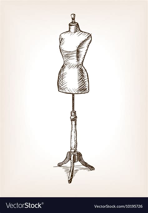 Sewing mannequin sketch Royalty Free Vector Image