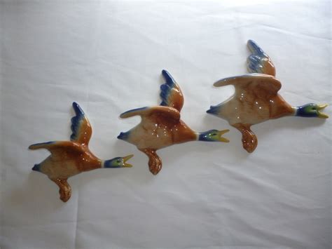 Ceramic Flying Wall Ducks Superb English Reproductions Etsy