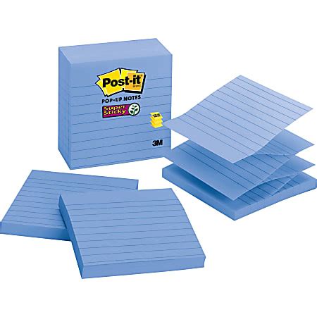 Post It Super Sticky Pop Up Notes 4 In X 4 In 5 Pads 90 SheetsPad Blue