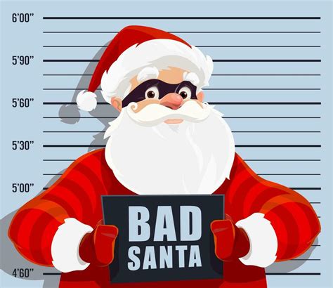 Christmas cartoon bad Santa criminal with mugshot 34794259 Vector Art ...