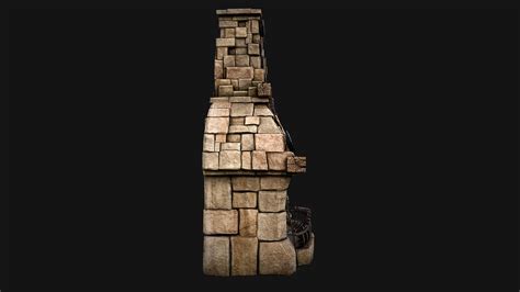 Medieval Fireplace - 3D Model by Dereza