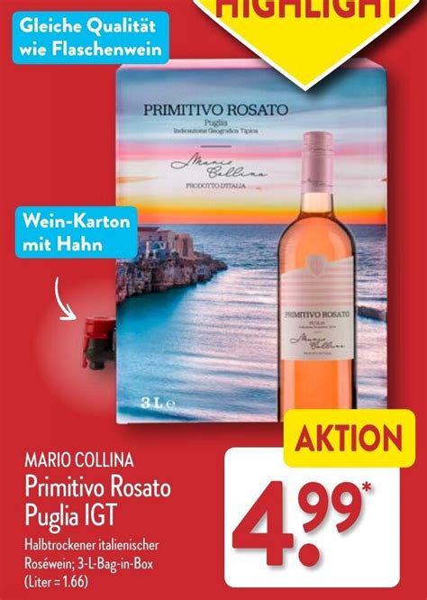 MARIO COLLINA Primitivo Rosato Puglia IGT Angebot Bei Aldi Nord