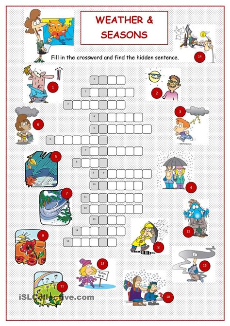 Weather And Seasons Crossword Seasons Worksheets Weather Crossword