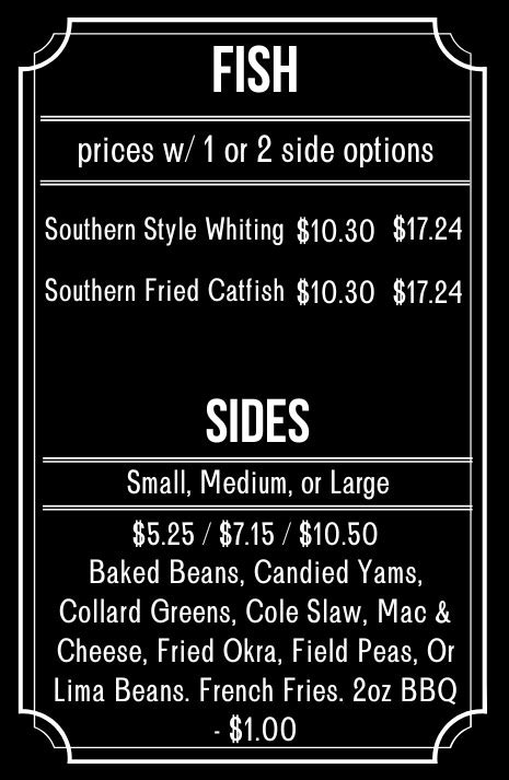 Menu The Rib Shack Meridian Mississippi 601 483 9077