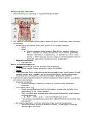 Assessing The Abdomen Docx Assessing The Abdomen Recall Anatomy