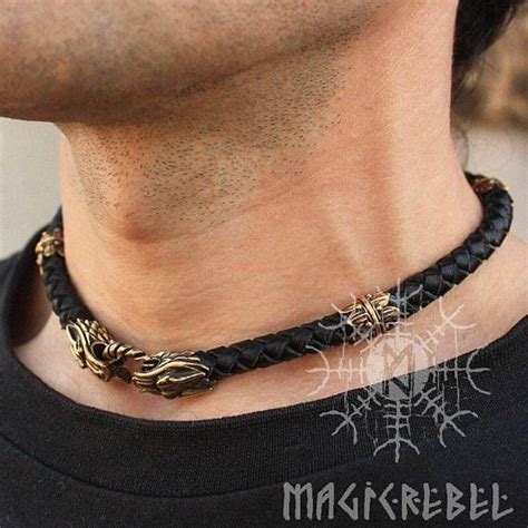 This Is A Genuine Leather Handmade Braided Necklace With Real Solid