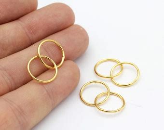 35mm 24k Shiny Gold Plated Closed Ring Connectors Round Connector