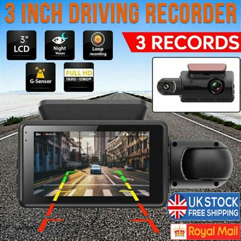 P Dual Lens Car Dash Cam Recorder G Sensor Dvr Front And Rear