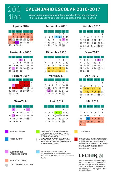 Calendario Escolar 2016 2017 Conocelo A Detalle Sep De 185 Y 200 Días