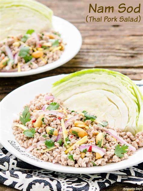 Nam Sod Thai Pork Salad For Sundaysupper Recipe Pork Salad Pork