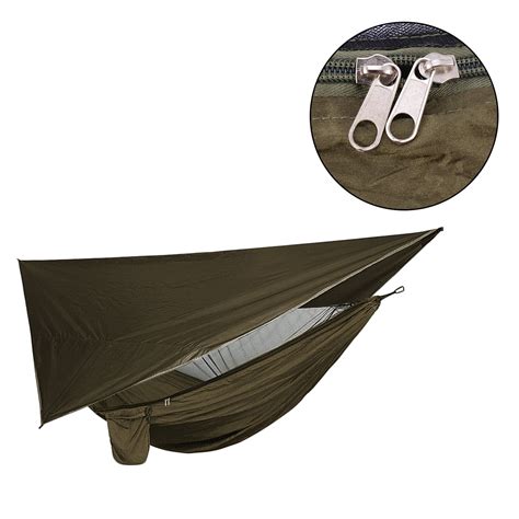 Outdoor Hammock with Canopy 1 Set Outdoor Hanging Hammock Tent with Waterproof Canopy Awning ...