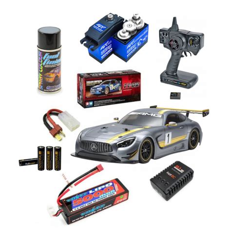 Pack Completo Coche RC Touring Tamiya Mercedes AMG GT3 TT 02 1 10