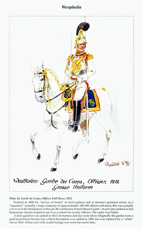 Westfalen Garde Du Corps Offizier 1812 Grosse Uniform Corpo Uniforme