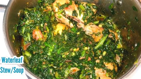 How To Make Waterleaf Stew Nigerian Vegetable Soup Recipe With Fresh