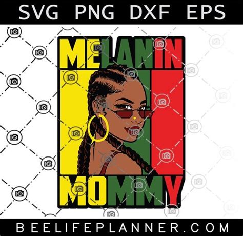 Melanin Mommy Svg Silhouette Black Queen Svg Black Mother Svg