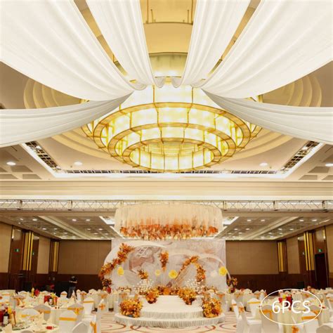 Miumaeov 6 Piece Ceiling Drapes Wedding Decoration Ceiling Drapery ...