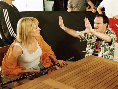 Quentin Tarantino Uma Thurman On Set