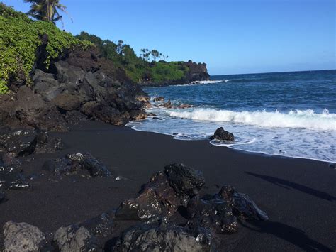 Road To Hana Maui Black Sand Beach