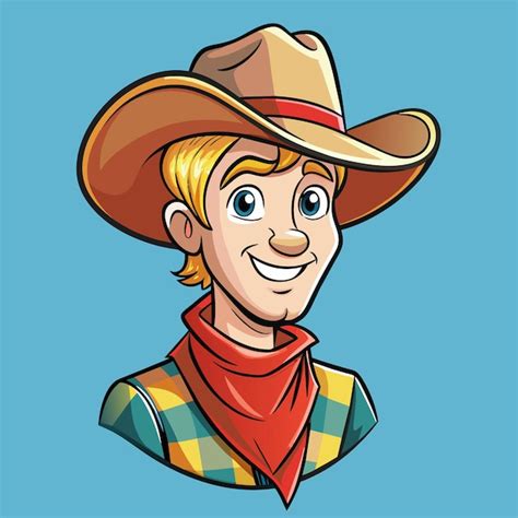 Um Desenho De Desenho Animado De Um Cowboy Vestindo Um Chap U De Cowboy