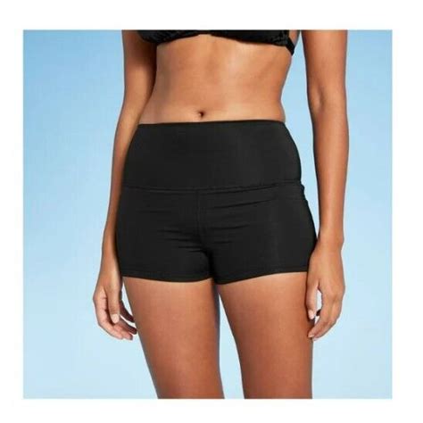 Womens High Waist Swim Shorts Kona Sol Black Ebay