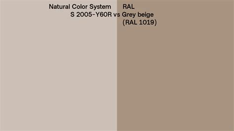 Natural Color System S 2005 Y60r Vs Ral Grey Beige Ral 1019 Side By