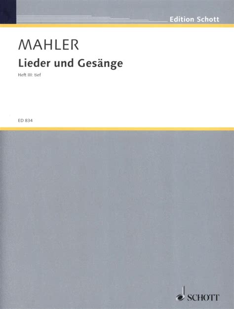 Lieder Und Ges Nge Heft Von Gustav Mahler Im Stretta Noten Shop Kaufen