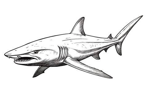 Thresher Shark In The Ocean Coloring Coloring Page