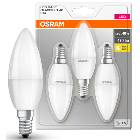 Комплект 3 крушки Led Osram B40 E14 5 5w 40w 470 лумена Матови