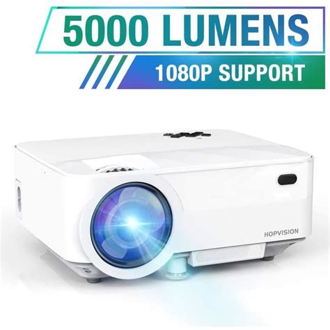 HOPVISION Retroprojecteur 5000 Lumens Mini Projecteur 1080P Full HD