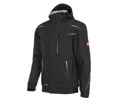 Winter Softshelljacke E S Motion Herren Schwarz Platin