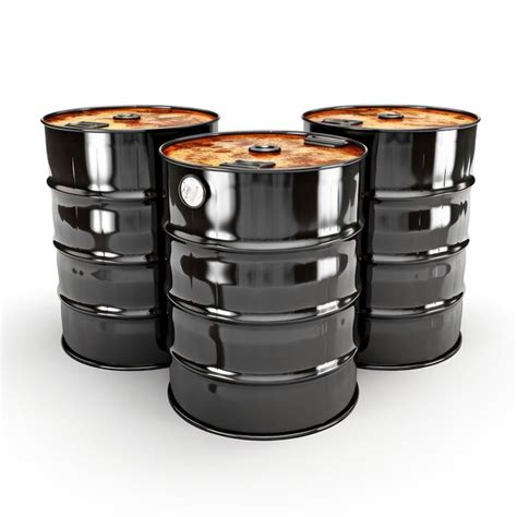 Premium AI Image Black Oil Barrels Isolated On White