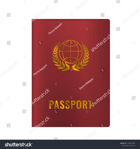 Realistic Passport Mock Vector Illustration Red 스톡 벡터 로열티 프리