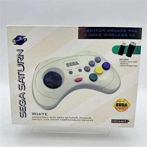 Retro Bit 24 Ghz Wireless Controller 8 Button Sega Saturn Genesis Mini