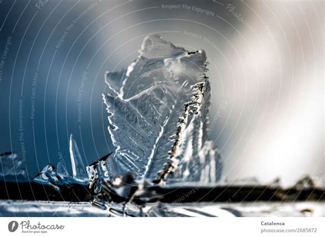 Icy structures; sheet like structure of ice crystal - a Royalty Free ...