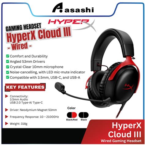 HyperX Cloud III Gaming Headset (Black/Red) | Shopee Malaysia