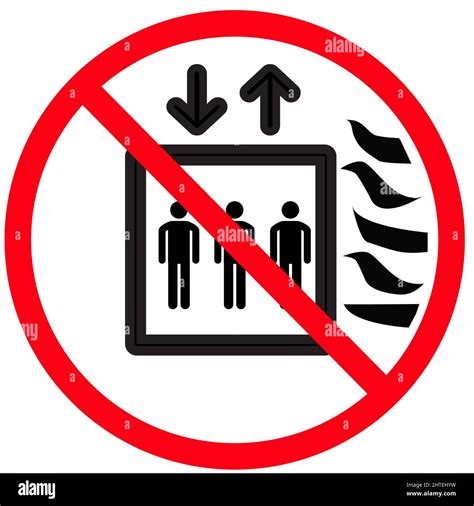 Do Not Use Lift In The Event Of Fire Sign Do Not Use Elevator Symbol