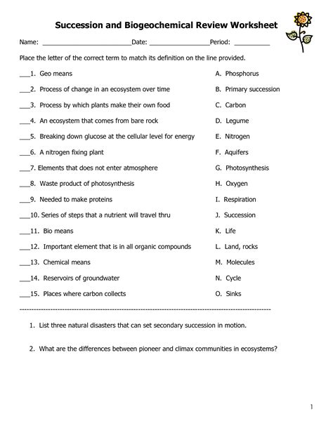 17 Primary Vs Secondary Succession Worksheet