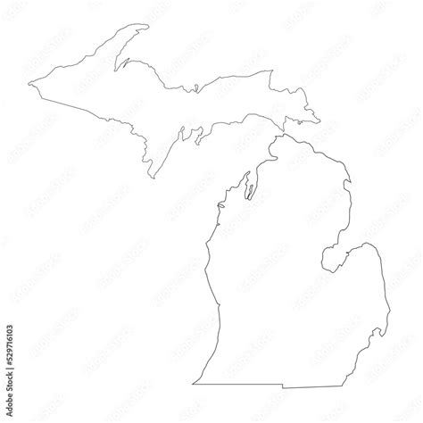 Outline of Michigan Stock Vector | Adobe Stock