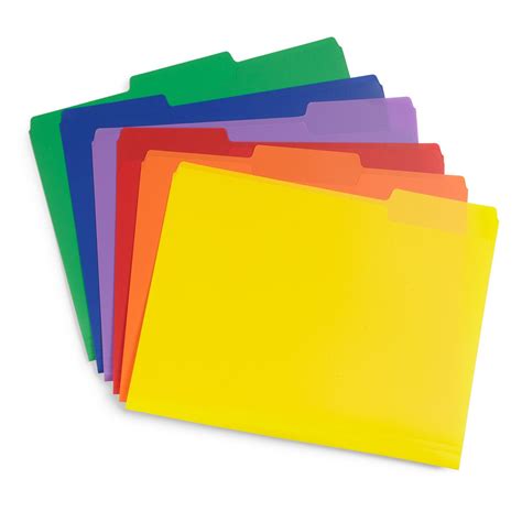 Plastic File Folders, Letter Size, Assorted Colors, 30 Pack - Blue ...