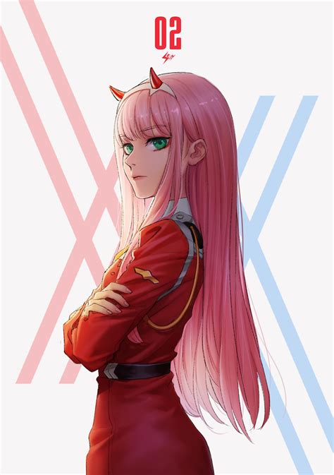 Zero Two Darling In The Franxx Garota Anime Rosa Menina Bonita