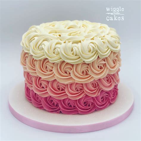 Pink And Cream Ombr Buttercream Swirl Cake Wiggles Cake Cake Swirl