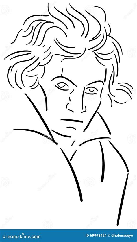 Portrait Of Beethoven Portraits Of Famous Historical Figure Vector Illustration | CartoonDealer ...