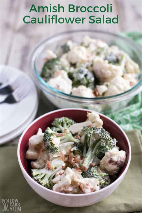 Amish Broccoli Cauliflower Salad Recipe With Bacon Low Carb Yum