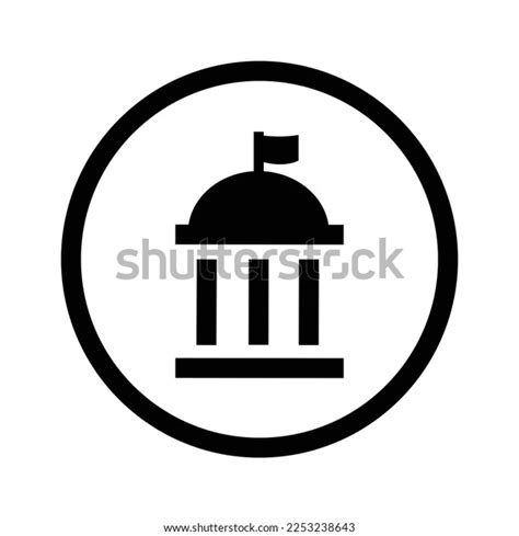 Government Building Icon Landmark Symbol Isolated Stock Vector Royalty Free 2253238643