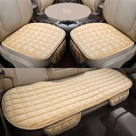 Car Seat Cushion Universal Car Full Seats Cushion Warm Plush Fabric Non