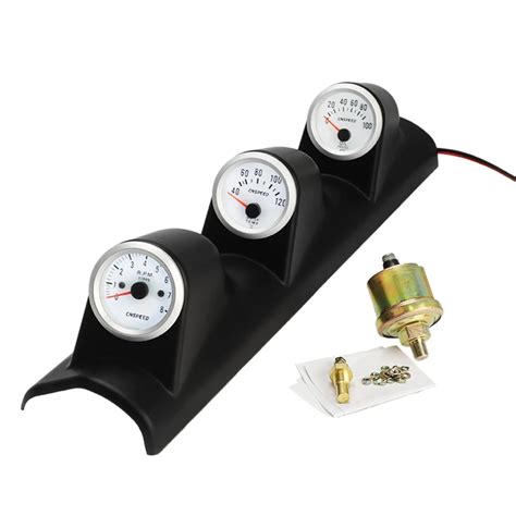 12v Universal 3 In 1 52mm Car Auto Tachometer Rpm Water Temp Gauge