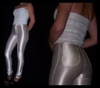 Vintage Spandex Disco Le Gambi Shiny Pants High Waisted