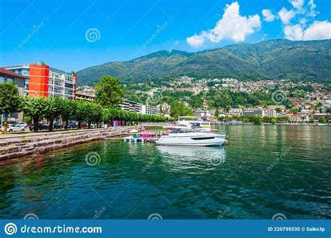 Locarno Port With Boats Switzerland Editorial Image Image Of Pier